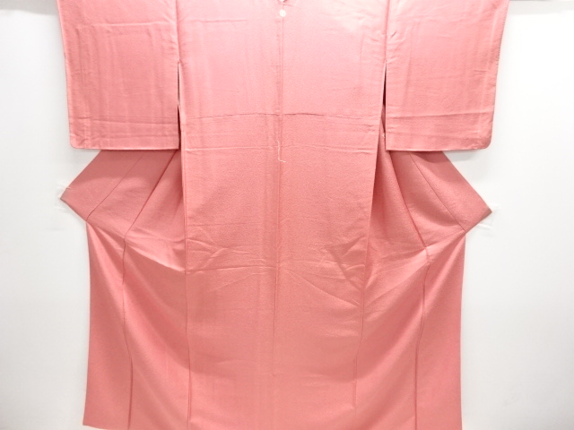 織柄一つ紋色無地着物